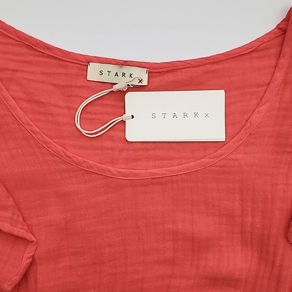 Stark X Ruffle Assymetrical Dress Strawberry Pink Flowy Size Small - Picture 5 of 12